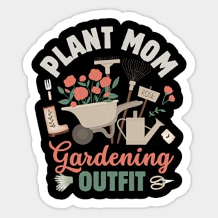 Plant Mom Gardening Outfit Sticker